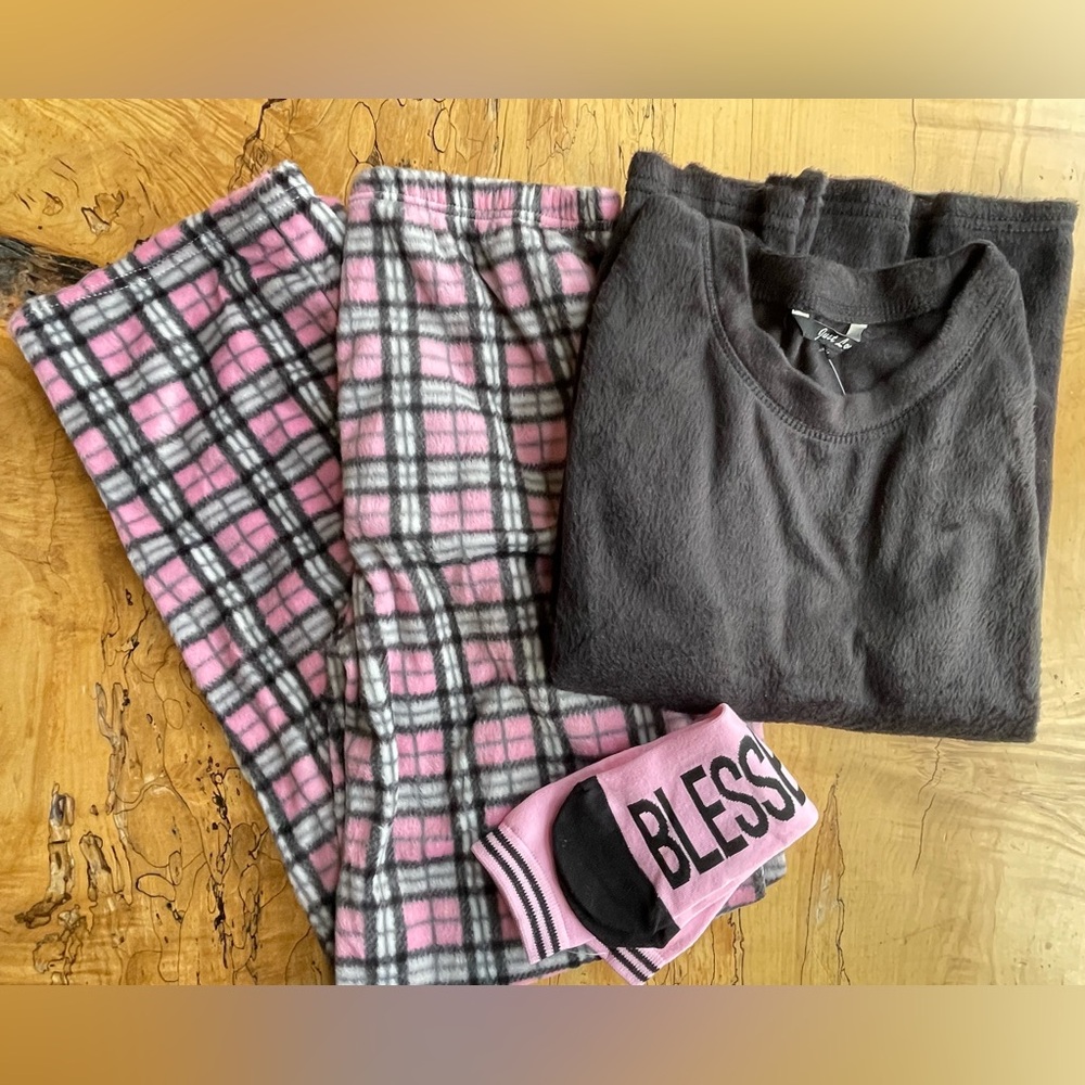 Cozy Pink and Black Plaid Pajamas